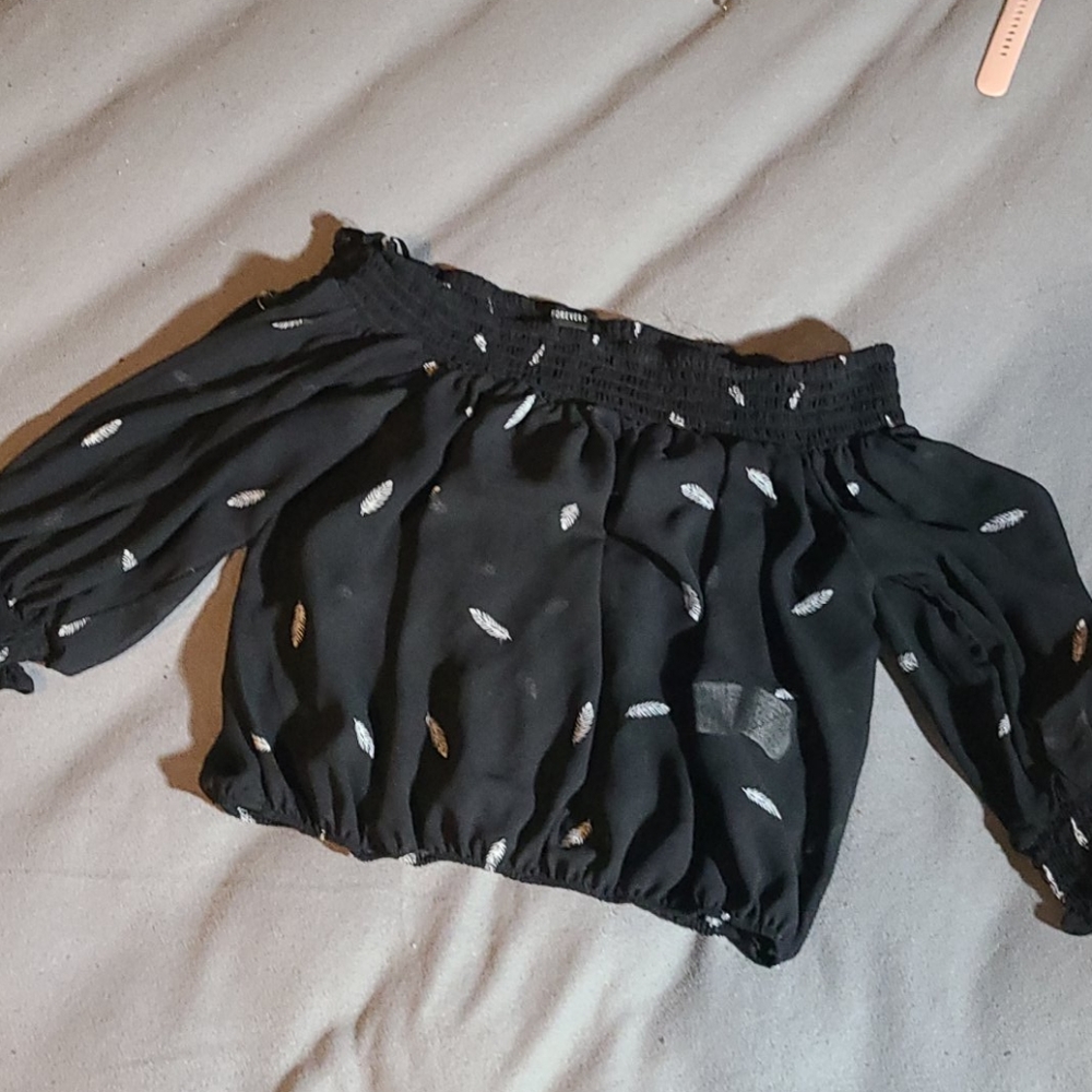 Feathered crop top